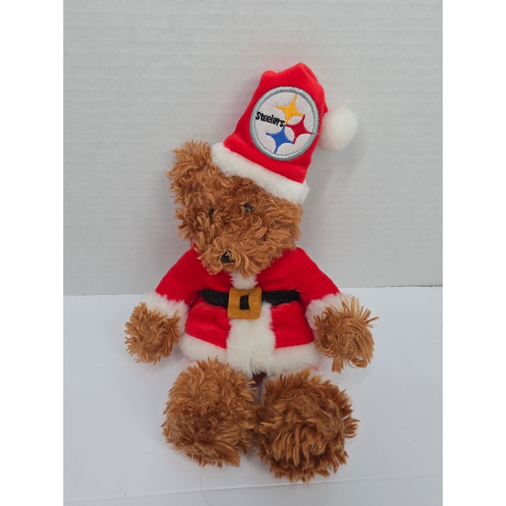 Pittsburgh Steelers Santa Claus Plush Teddy Bear Forever Collectibles NFL Red